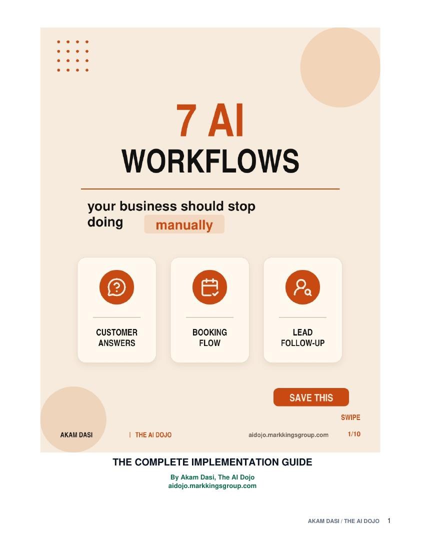 Cover of 7 Business Tasks to Automate by Akam Dasi and The AI Dojo